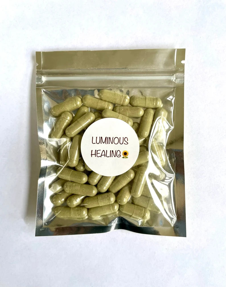 Green Tea Capsules 500 mg >> 100 vegetarian capsules - Luminous Healing Herbs