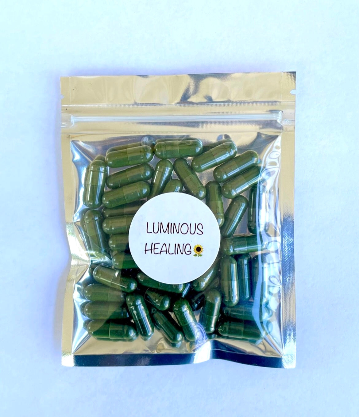 Chlorella Capsules 500 mg >> 100 vegetarian capsules - Luminous Healing Herbs