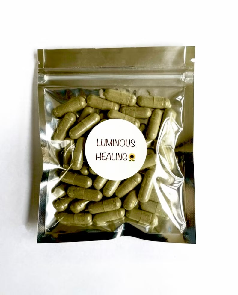 Organic Peppermint Leaf Capsules 500 mg >> 100 vegetarian capsules - Luminous Healing Herbs