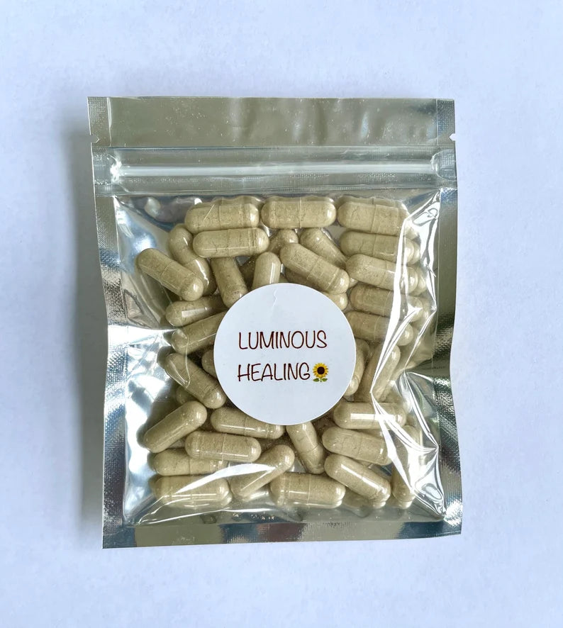 Organic Marshmallow Root Capsules 500 mg >> 100 vegetarian capsules - Luminous Healing Herbs